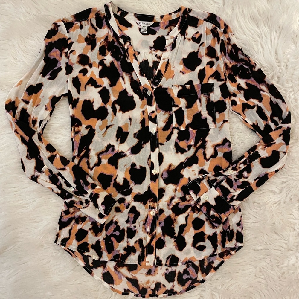 Calvin Klein long sleeve blouse size small